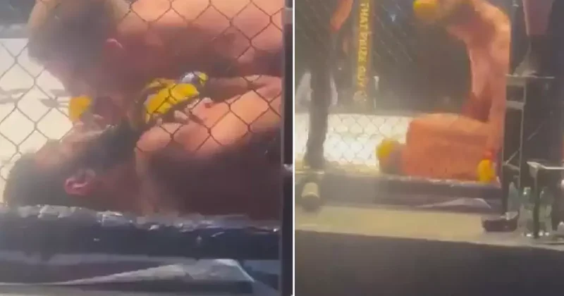 Kafeste sıkıştırdığı rakibini döverken Filistin e özgürlük diye bağırdı