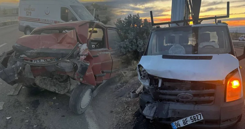 Otomobil ve kamyonet çarpıştı, sürücü hastanede kurtarılamadı