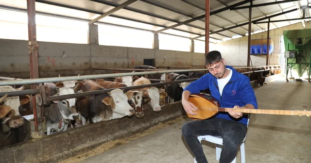 Hayvanları için saz çalıp türkü seslendiriyor Ankara Haberleri