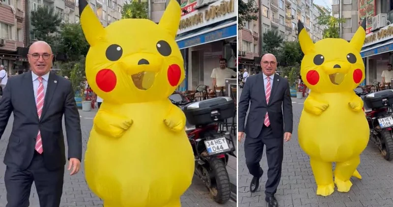 Mahmut Tanal ve Pikachu Saraçhane ye yürüyor