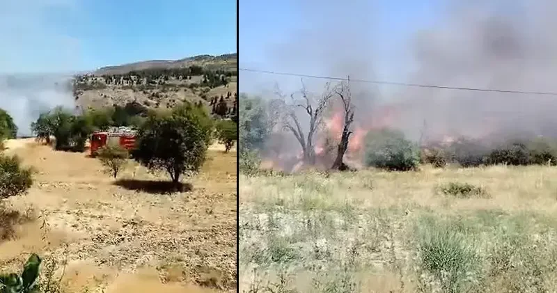 Elazığ’da örtü yangını