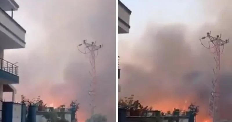 İzmir de ev alevlerin arasında kaldı! İşte o anlar
