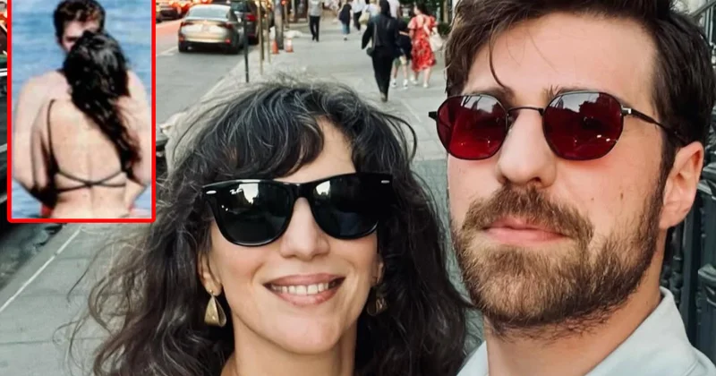 Plajdakilere aldırış etmeyen Nihal Yalçın sevgilisini öpücüklere boğdu Sözcü Gazetesi