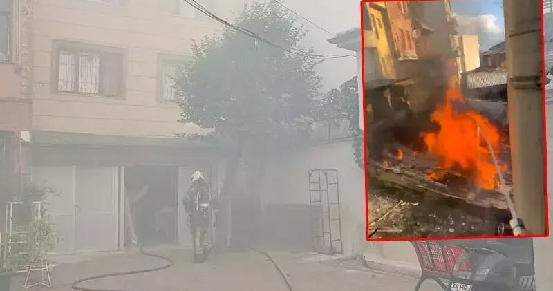 Balat ta tarihi hamamda yangın çıktı; vatandaşlar hortumla müdahalede etti