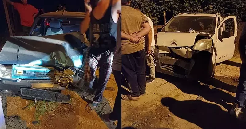 Jandarmadan kaçarken otomobille kaza yaptılar; 3 yaralı