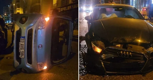 Beylikdüzü’nde otomobil ile çarpışan hafif ticari araç yan yattı İstanbul Haberleri