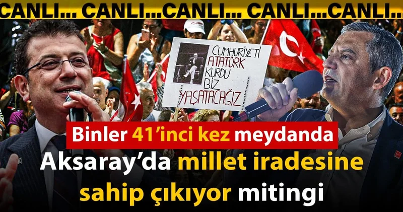 Binler 41 inci kez meydanda: Aksaray da Millet iradesine sahip çıkıyor mitingi