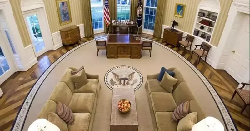 Trump ın altın çağ için altın ofis düzeni! Oval Ofisi altınla doldurdu