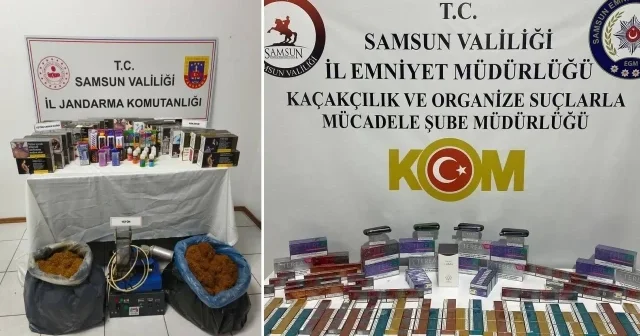Samsun da kaçak tütün ve elektronik sigara operasyonu: 4 kişi yakalandı Samsun Haberleri