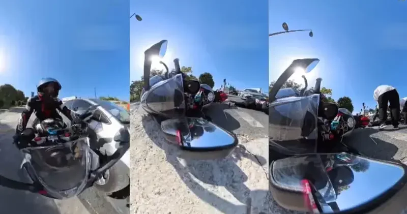 Küçükçekmece de motosikletliye çarpıp kaçtı; kask kamerası sayesinde tespit edildi