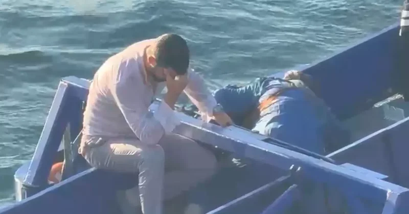 Galata Köprüsü nden Haliç e düşen kadın böyle kurtarıldı