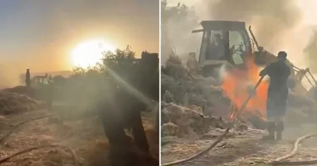 Isparta’da köyde çıkan yangın saman balyalarını kül etti Isparta Haberleri