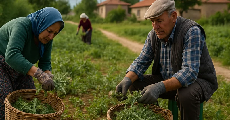 Köylüler eldivenlerle tek tek topluyor: Dikeni bile yeniyor Sözcü Gazetesi