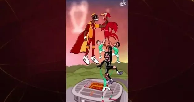 Sosyal medyada paylaşılan bir animasyonla Lİverpool taraftarını kızdırdı Galatasaraylıları güldürdü