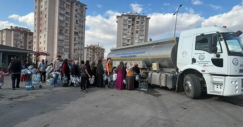Tankerle su dağıttılar! Ankara’da uygulanan su kesintileri vatandaşı mağdur etti!