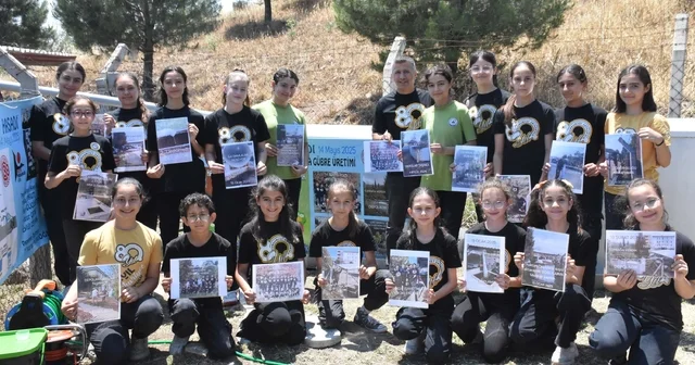 Öğrenciler, kurumasın diye okul bahçesindeki ağaçları yağmur hasadı yöntemi ile suluyor İzmir Haberleri