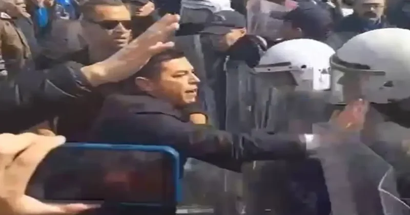 Polis barikatına saldıran CHP li başkana kamu davası