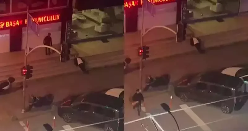 Sultangazi de kaldırımda hareketsiz yatan adamı dubayla uyandırmaya çalıştı