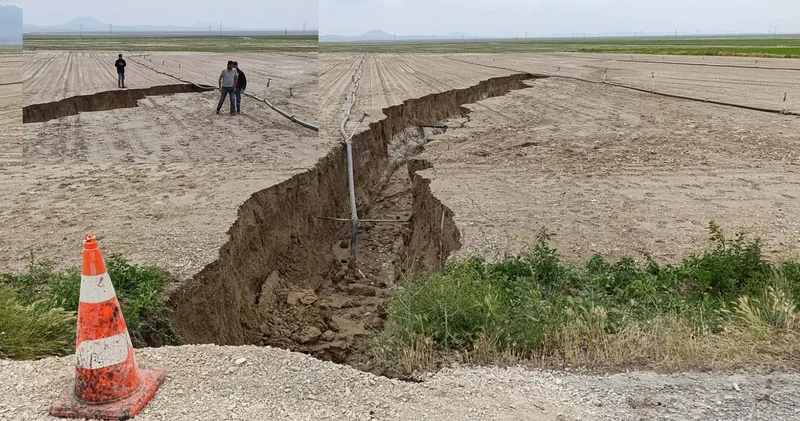 Konya da yer yarıldı: 3 5 metre derinliğinde ve 100 metre uzunluğunda