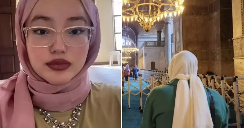 Camiye gidip video çeken kadının sözleri tartışma yarattı: Buralar neden böyle?