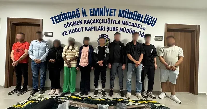 Tekirdağ da 8 kaçak göçmen yakalandı, 2 organizatör tutuklandı