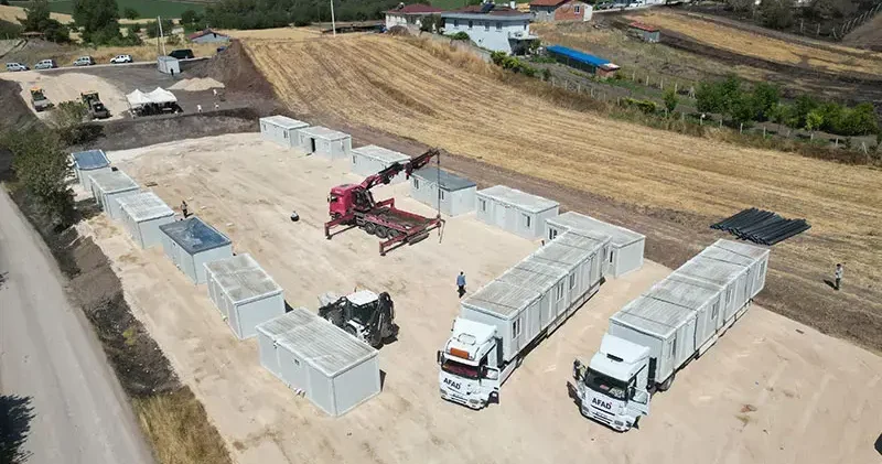 Bilecik’te yangından etkilenenler için konteyner evler kuruluyor