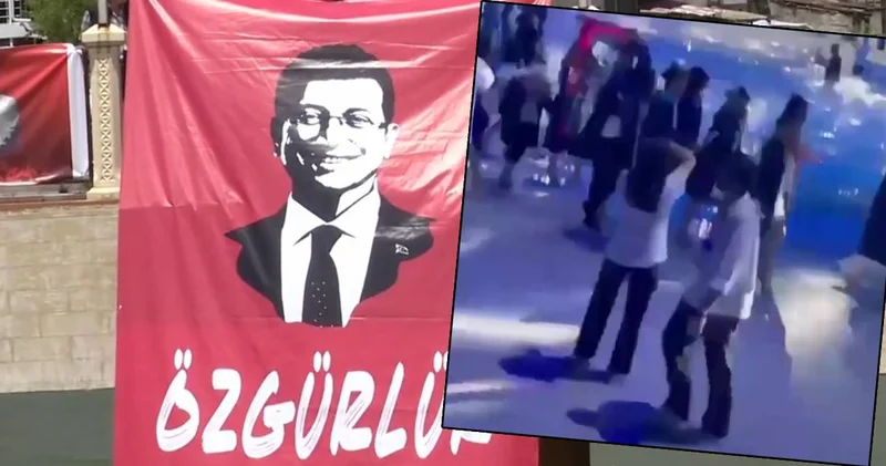 İmamoğlu bayrağı üniversite mezuniyetinde