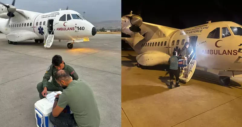 Hava Kuvvetleri ambulans uçağı ile Malatya ya karaciğer grefti ulaştırıldı