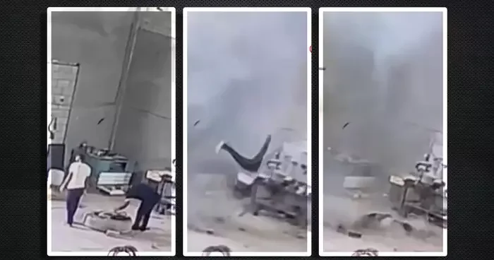 Iğdır da korkunç ölüm! Hava basılan lastik patladı, dehşet anları saniye saniye görüntülendi