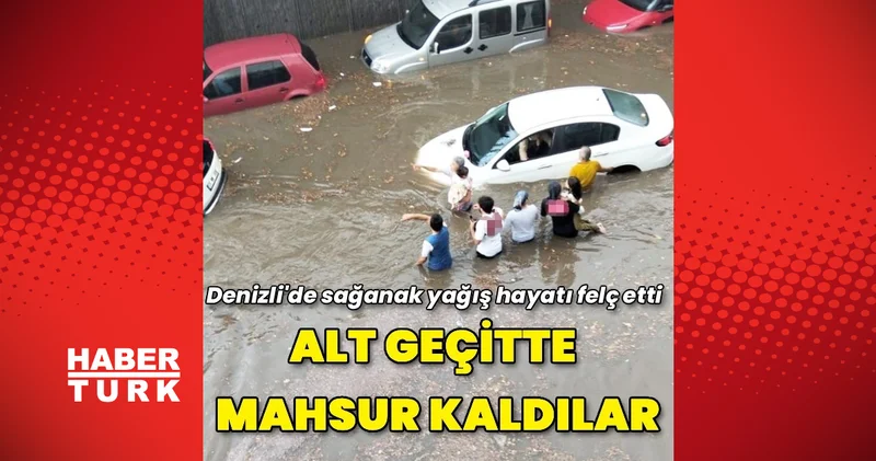 Denizli de sağanak nedeniyle bazı evleri ve alt geçitleri su bastı