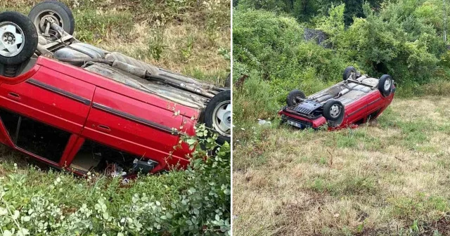 Kontrolden çıkan otomobil bahçeye uçtu Kocaeli Haberleri