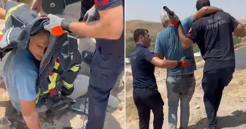 Fırtınada devrilen demir profil kulağına saplandı
