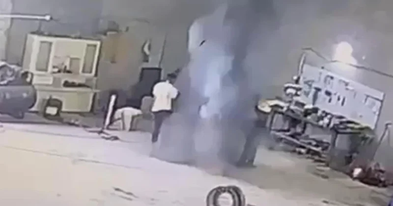 Hava basılan lastik patladı; feci şekilde öldü