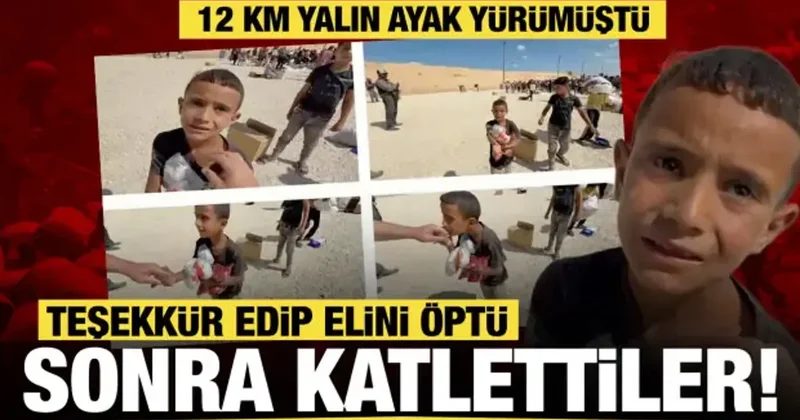 12 kilometreyi yalın ayak yürüyen küçük Amir şehit oldu! Gazze de Açlık oyunları