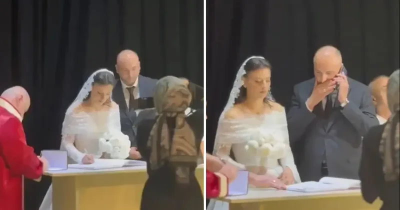 Nikah masasındaki damadın görüntüsü izleyenleri ikiye böldü: Uzun sürmez bu evlilik
