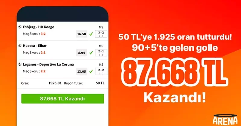 50 TL’ye 1.925 oran tutturdu! 90+5’te gelen golle 87.668 TL kazandı! İddaa Spor Haberleri