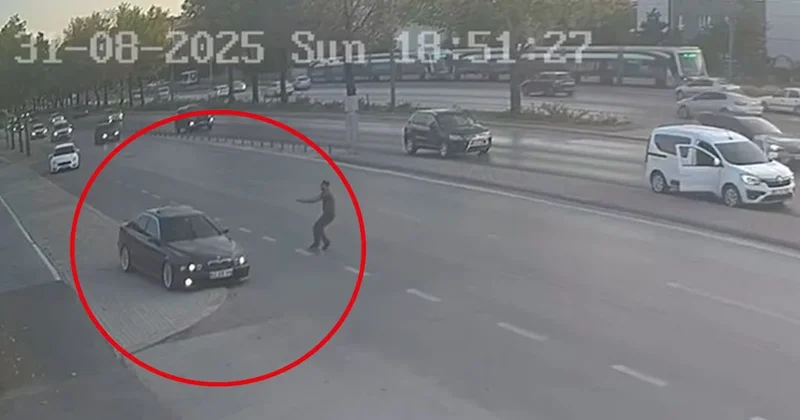 Trafiği tehlikeye atan maganda lastiğine ateş edilerek durduruldu Sözcü Gazetesi