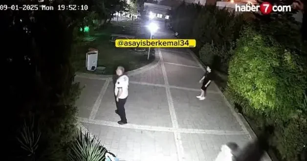 13 yaşındaki çocuğu site ortasında dövdü!