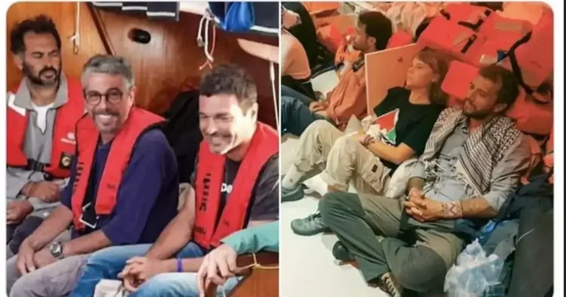 Kare kare alıkonulan Sumud yolcuları! İlk görüntüler geldi