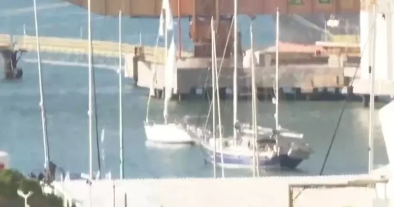 Katil İsrail in alıkoyduğu Sumud tekneleri Aşdod Limanı nda! A Haber o tekneleri görüntüledi