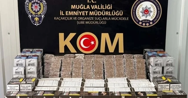 Muğla da 17 bin 940 doldurulmuş makaron ele geçirildi Muğla Haberleri