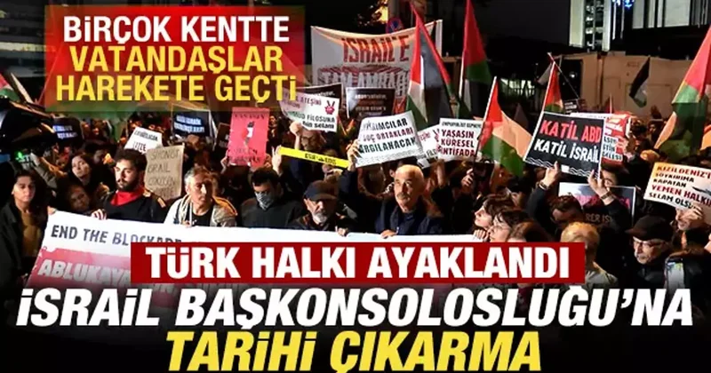 Türkiye, Sumud Filosu için ayaklandı! Vatandaşlardan İsrail Başkonsolosluğu na çıkarma