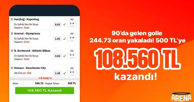 90’da gelen golle 244.73 oran yakaladı! 500 TL’ye 108.560 TL kazandı… İddaa Spor Haberleri
