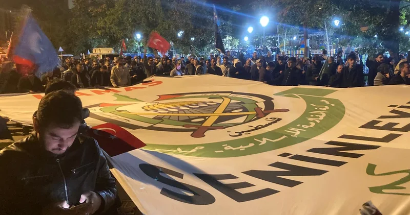 Ankara da ABD Büyükelçiliği önünde Sumud Filosu eylemi