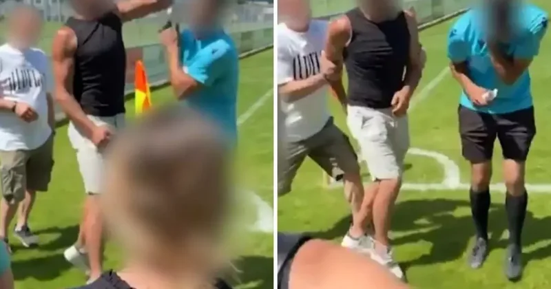 Öfkeli baba, çocuk futbol maçında hakemi yumrukladı