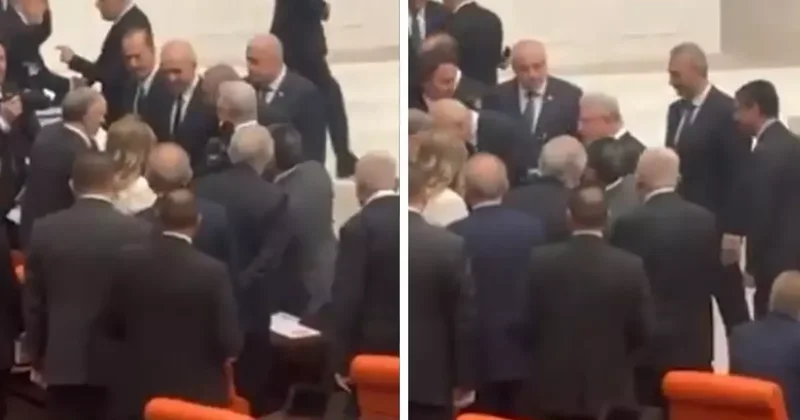 Meclis te hareketli dakikalar! DEM Partili Sıkık Devlet Bahçeli ile tokalaştı