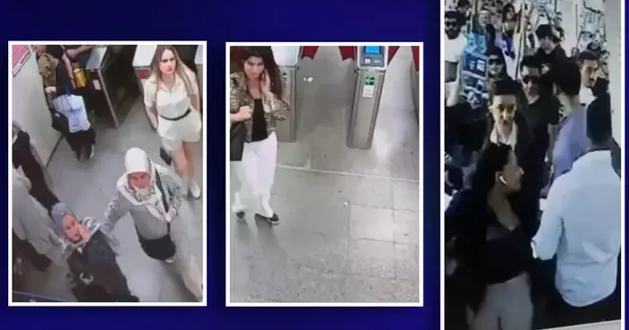 Genç kadına başörtüsünü kastederek hakaret etmiş! Marmaray daki darp olayında yeni görüntü: 20 yaşındaki kız ya sabır ya selamet çekiyor
