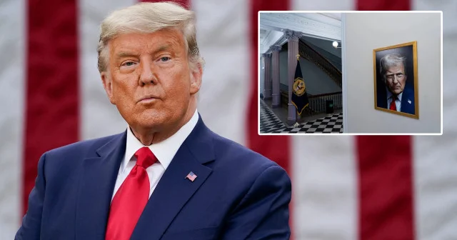 Trump ın yeni resmi portresi Beyaz Saray a asıldı Dünya Haberleri