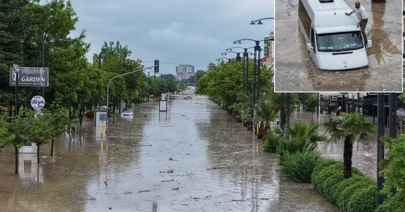 Trabzon da Yatakla Su Üzerinde Gezintiye Çıkan Vatandaş