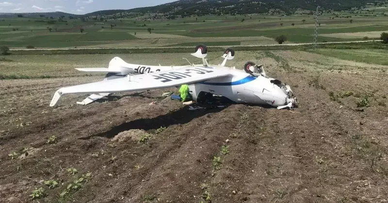 Bilecik te eğitim uçağı zorunlu iniş yaptı! Pilot yaralandı